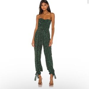 X Revolve Gwendolyn Jumpsuit Michael Costello Green Snake